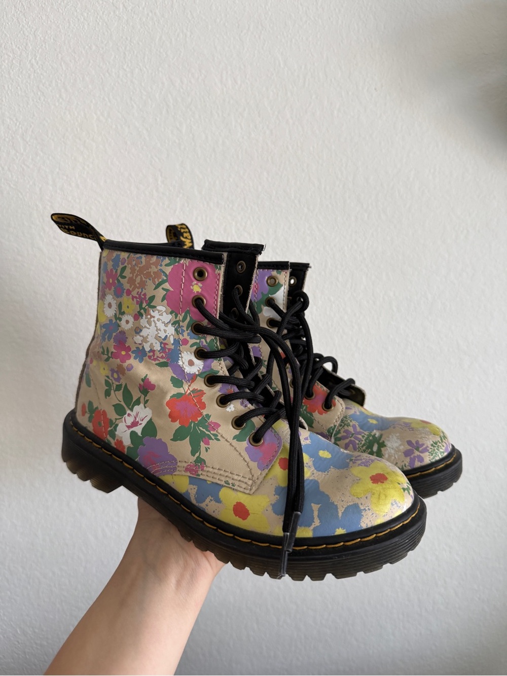 Girls floral doc martens